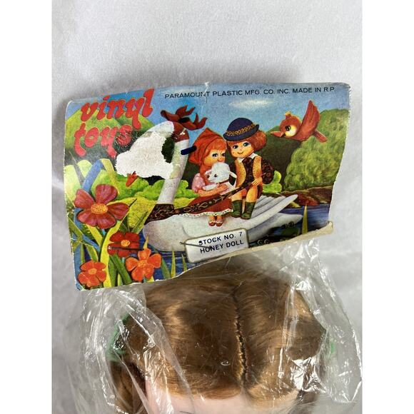 Big Eye 9" Vinyl Girl Doll Kawaii Anime Eyes New in Package Vintage 1970s - Picture 7 of 8